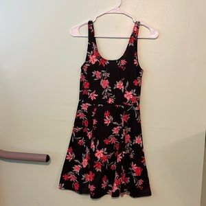 Divided black floral dress, women’s size 4, fits as xs